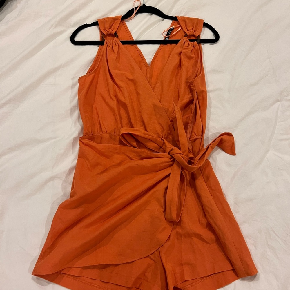 Orange tie romper!